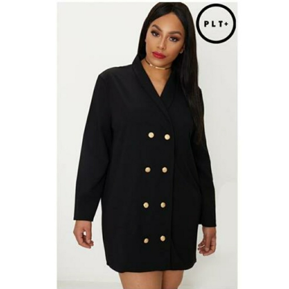 NWT: Pretty Little Thing Black Military Dress
